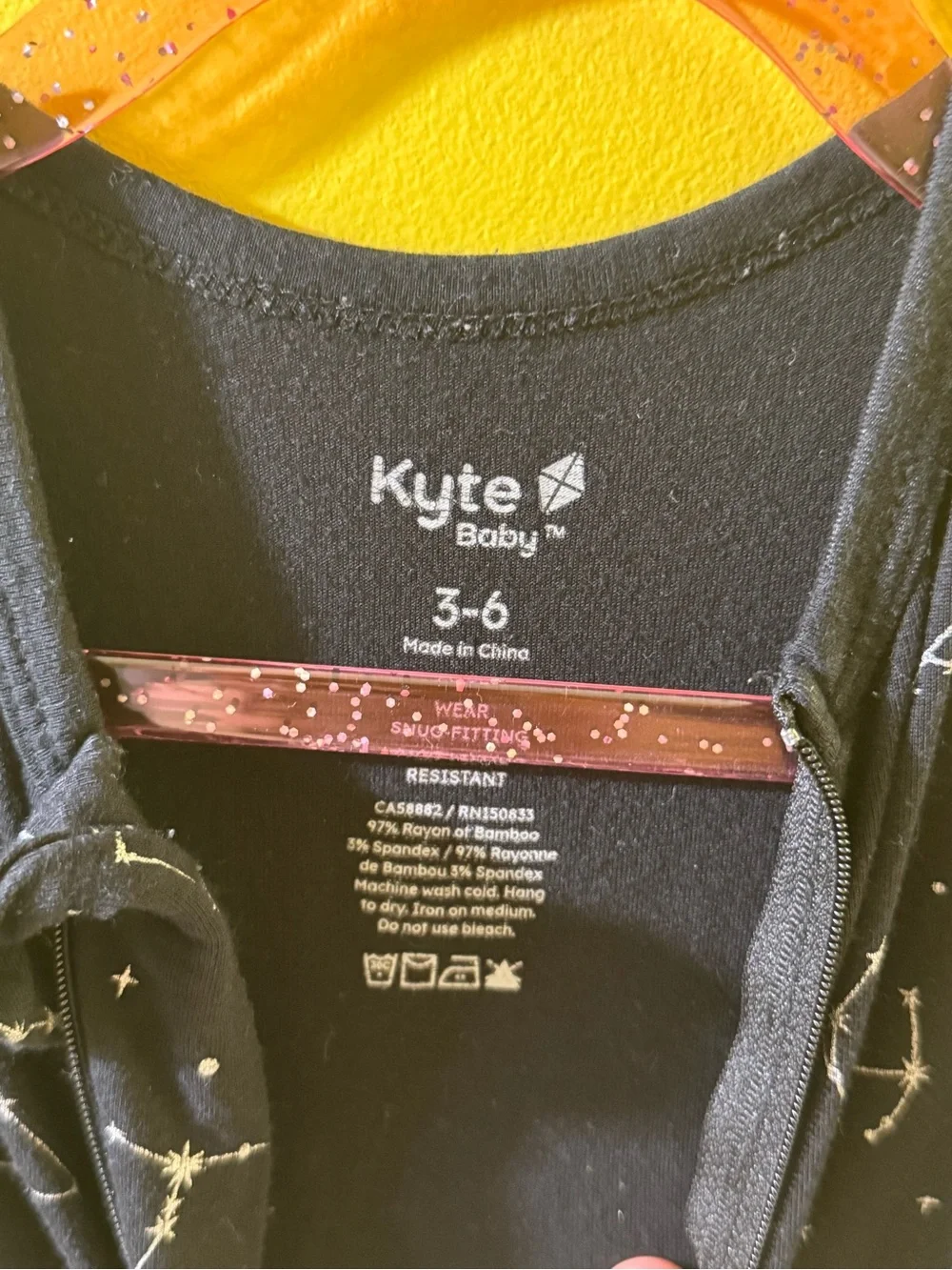+Kyte Baby Constellation Bamboo Footed Zippie Romper Midnight 3-6M
